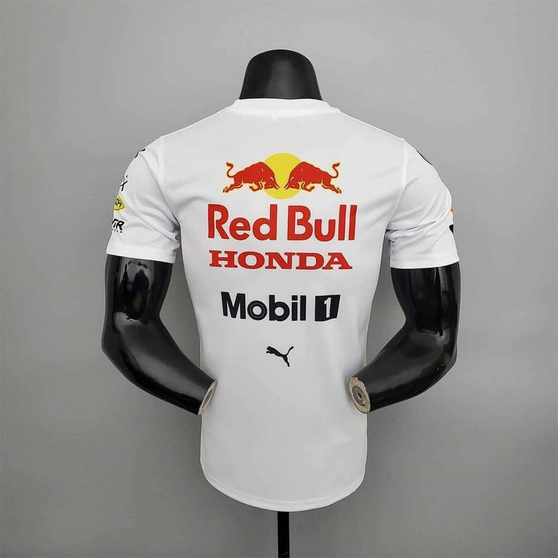 Camisa F1 - Red Bull Racing - Branco Gola Redonda - Verstappen