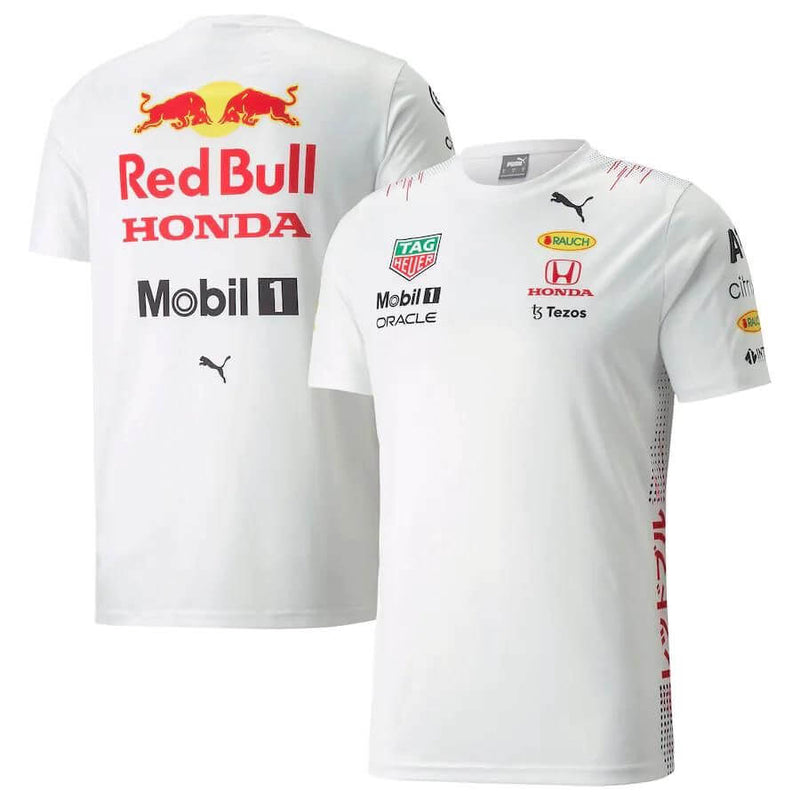 Camisa F1 - Red Bull Racing - Branco Gola Redonda - Verstappen