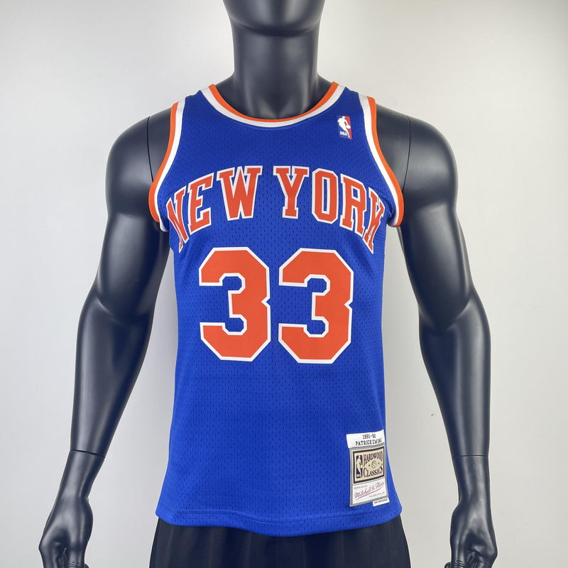 Regata Mitchell & Ness New York Knicks Road Patrick Ewing 1991-1992 Azul